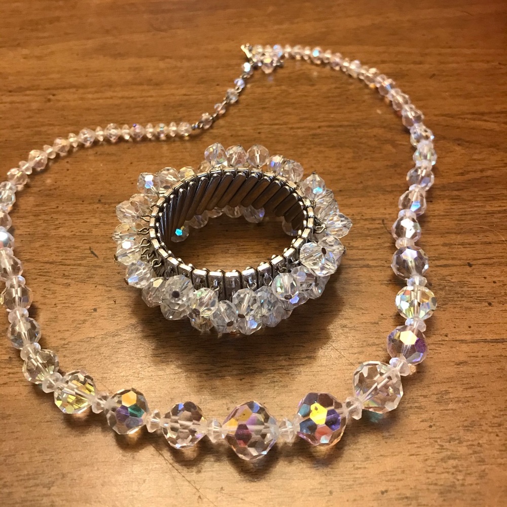 Vintage crystal set- necklace and bracelet